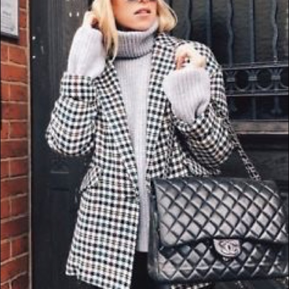 NWT Zara Checked Houndstooth Oversized Blazer Jacket